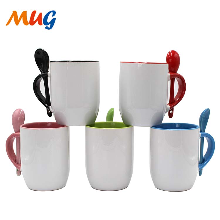 12oz sublimation mug with spoon